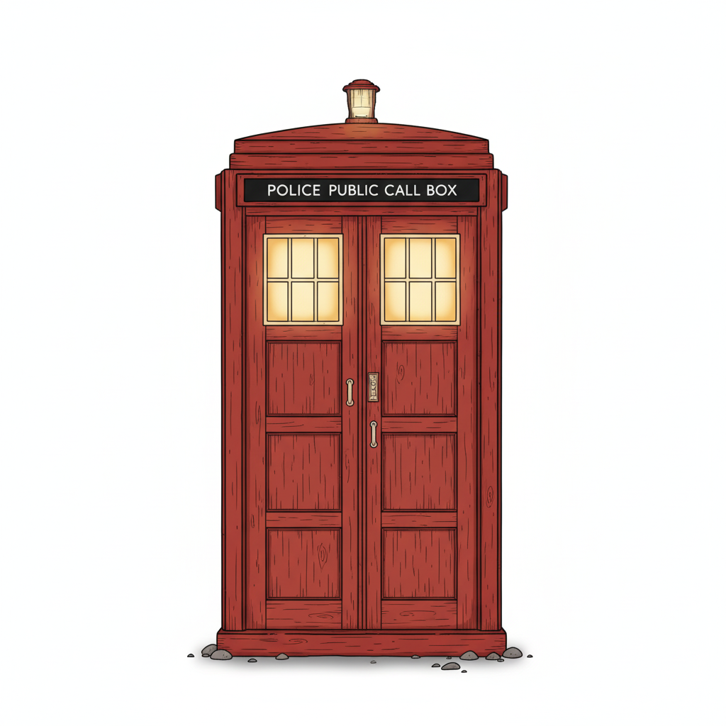 Ilustración de una TARDIS exterior